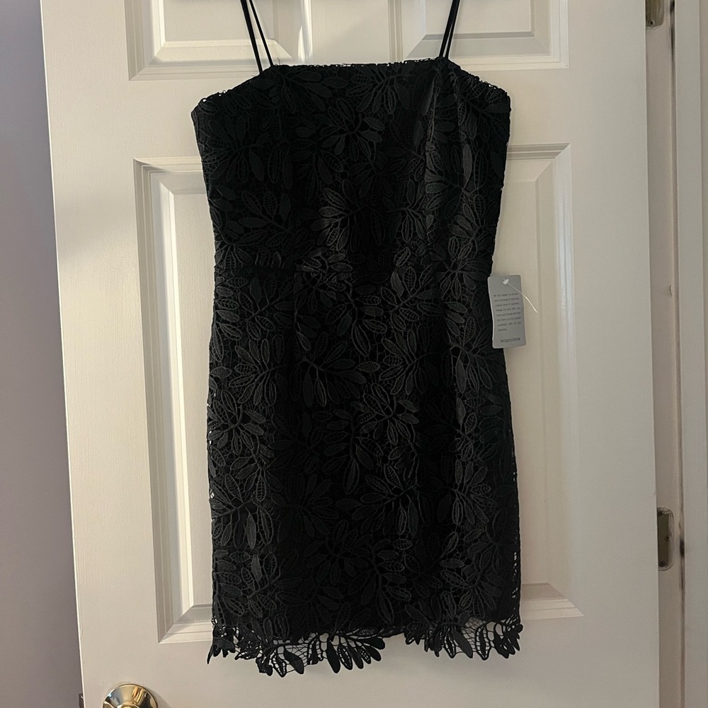 NSR Black Sheath Cocktail Dress Sleeveless Spaghetti Strap